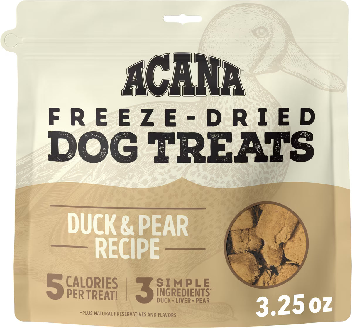 ACANA Singles Duck & Pear Grain-Free Freeze-Dried Dog Treats 3.25oz