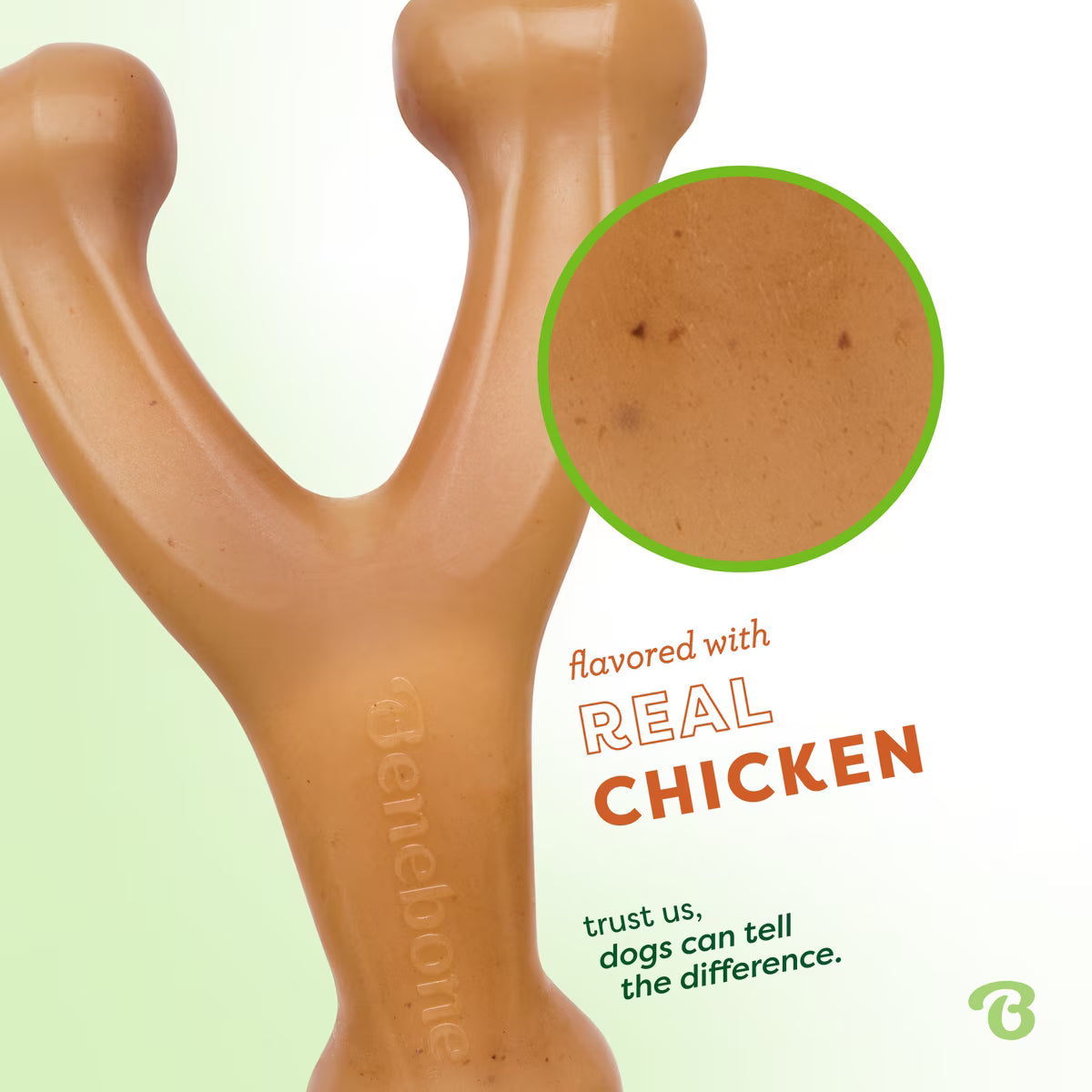 Benebone Wishbone Chicken Flavored Durable Dog Chew Toy Large