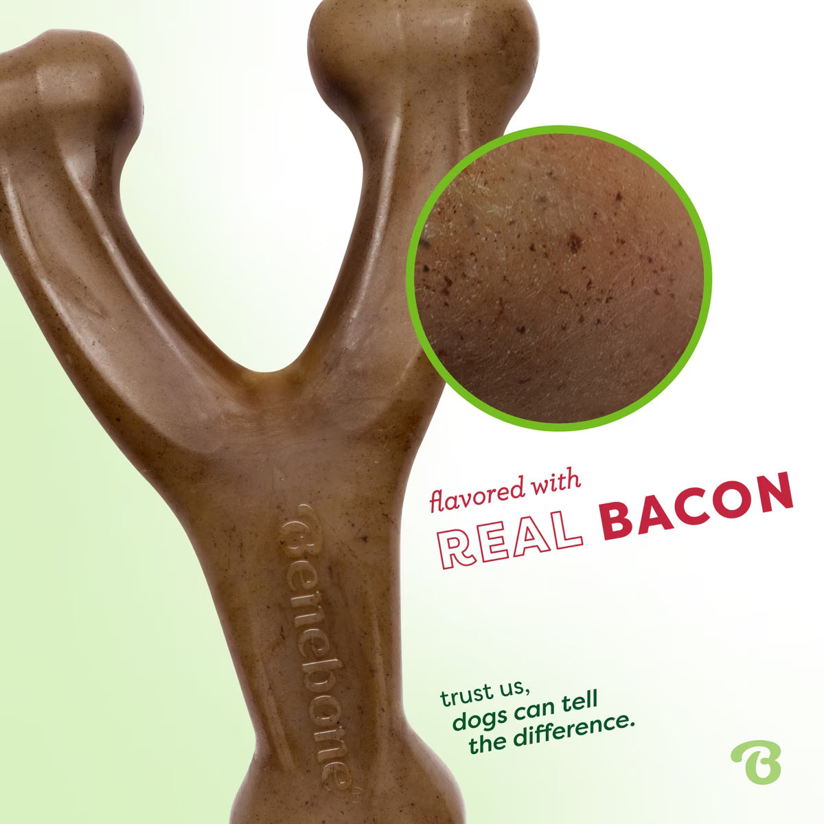 Benebone Bacon Flavored Wishbone Durable Dog Chew Giant