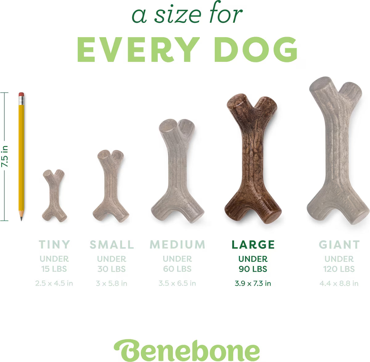 Benebone Bacon Stick Durable Dog Chew Large