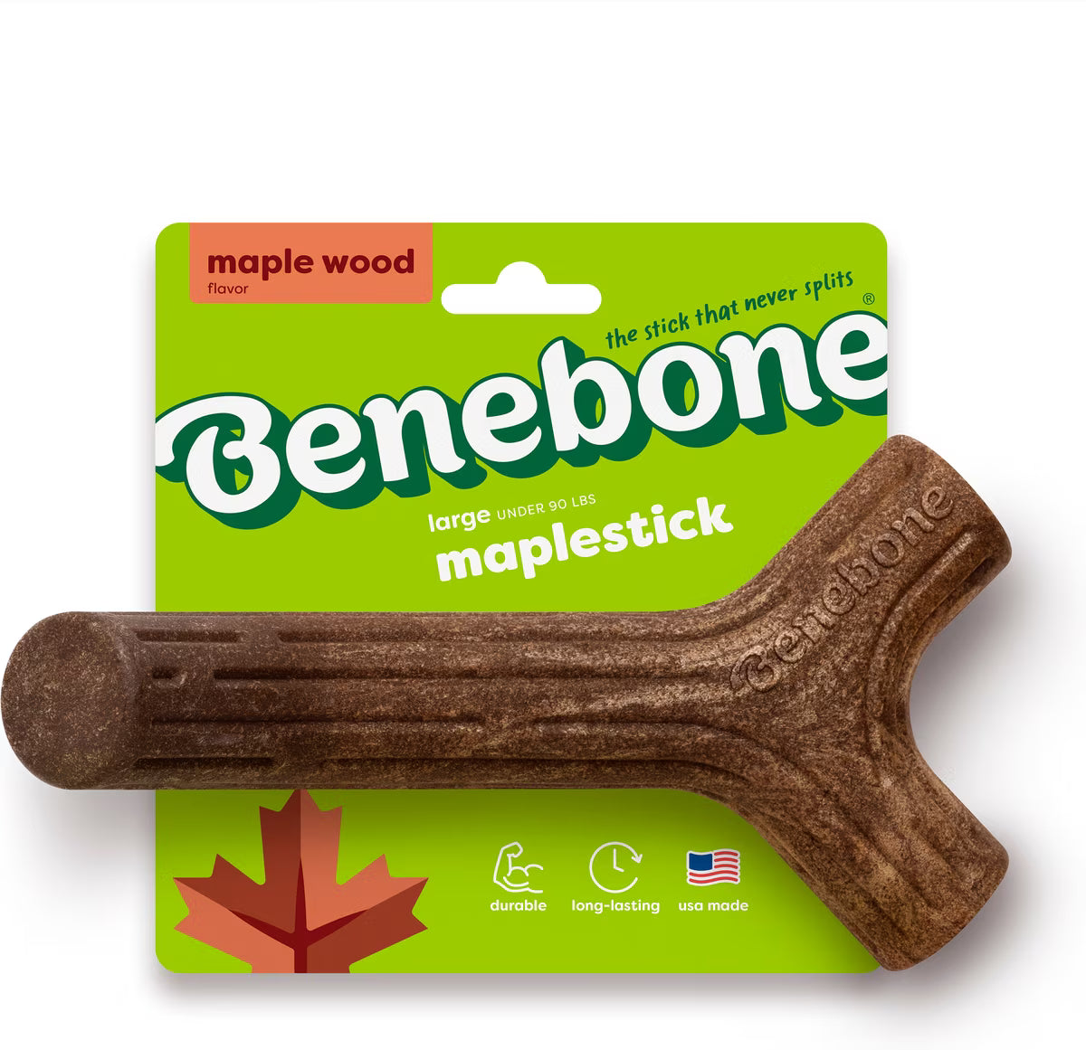 Benebone Maplestick Durable Dog Chew Toy Large