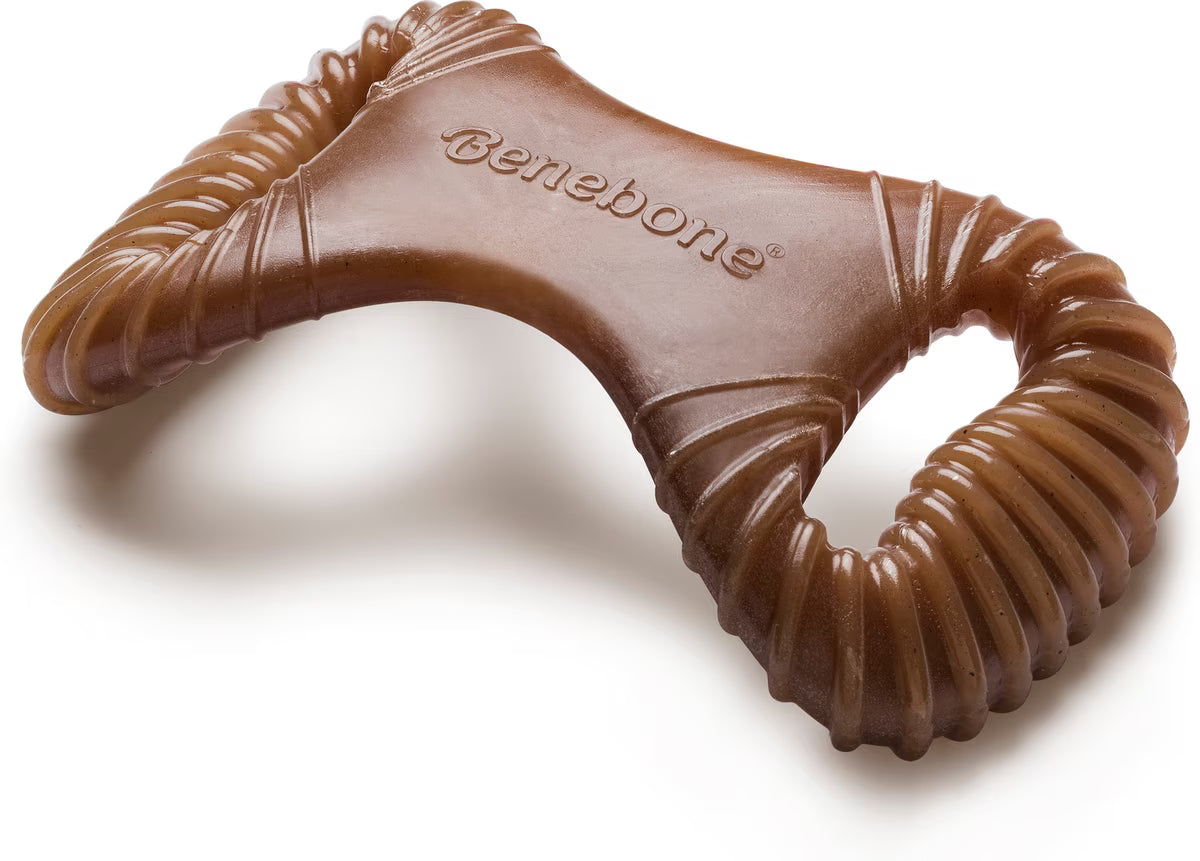 Benebone Dental Peanut Butter Flavored Durable Dog Chew Toy Medium