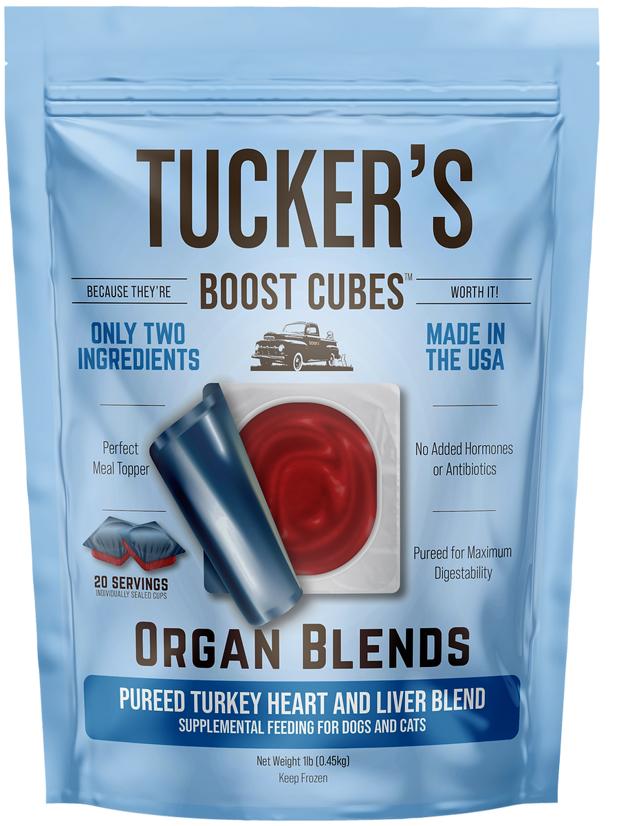 TUCKERS FROZEN BOOST CUBES TURKEY HEART AND LIVER BLEND 1 LB