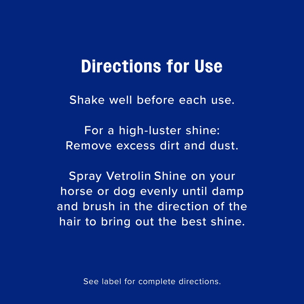 Vetrolin Shine, Coat, Polish & Conditioner for Horses, Livestock and Dogs 32oz