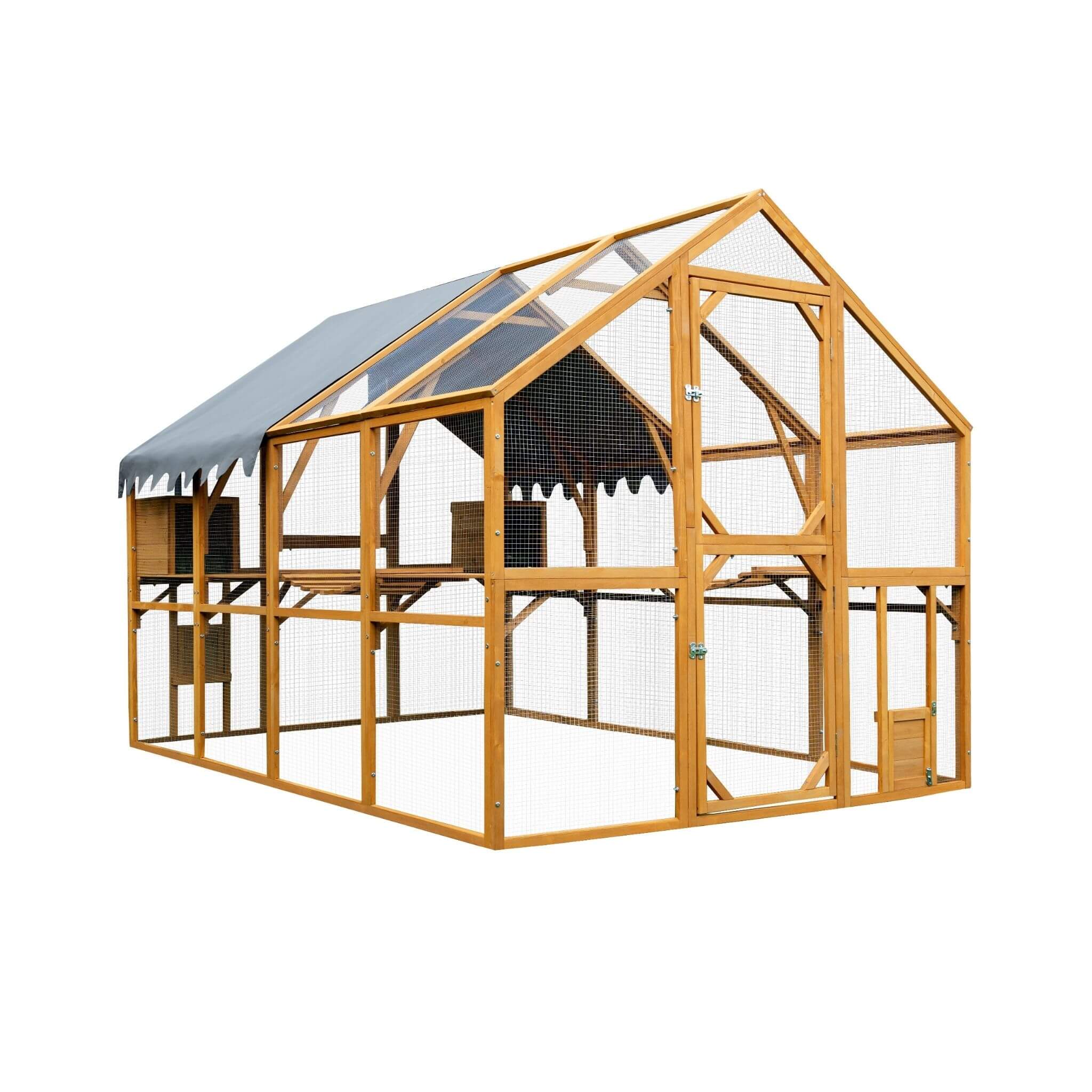 110-Inch Large Outdoor Kitten Playpen Chicken Coop With Waterproof Cover
