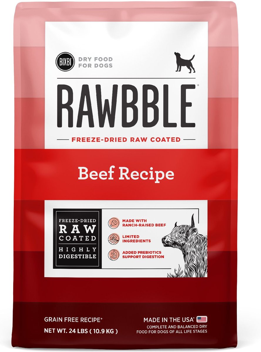 BIXBI Rawbble Grain-Free Beef Recipe Dry Dog Food 24 LB