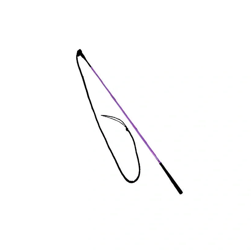 Training Stick - 48" stick, 5-1/2' drop & 6" Leather popper