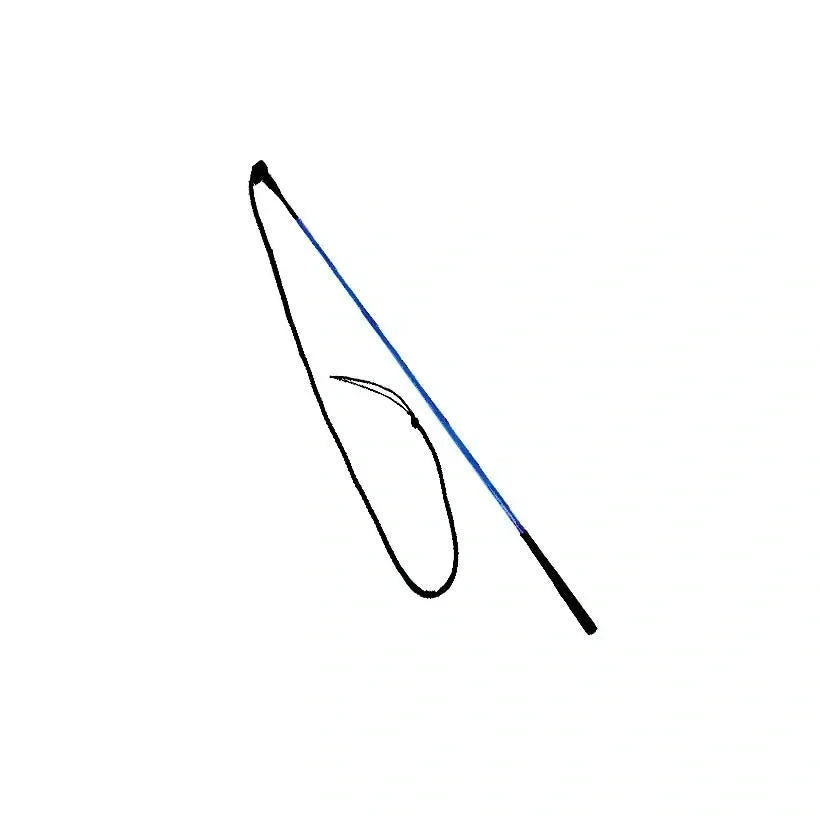 Training Stick - 48" stick, 5-1/2' drop & 6" Leather popper