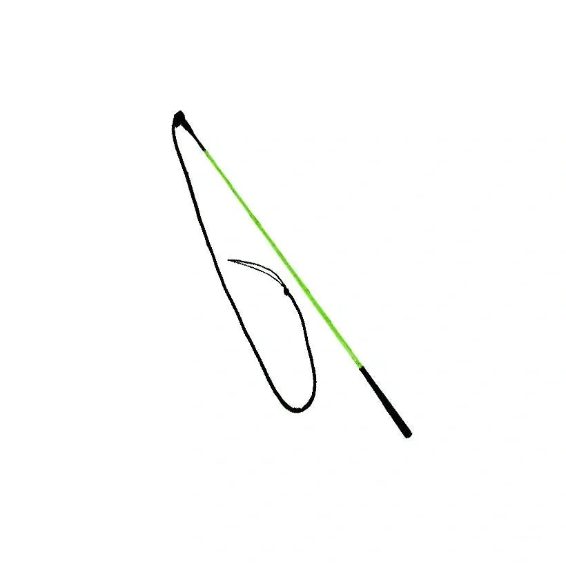 Training Stick - 48" stick, 5-1/2' drop & 6" Leather popper