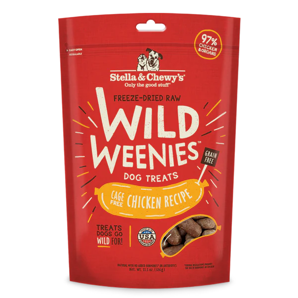 Stella and Chewy's Wild Weenies Freeze Dried Cage-Free Chicken Treats for Dogs 3.25oz