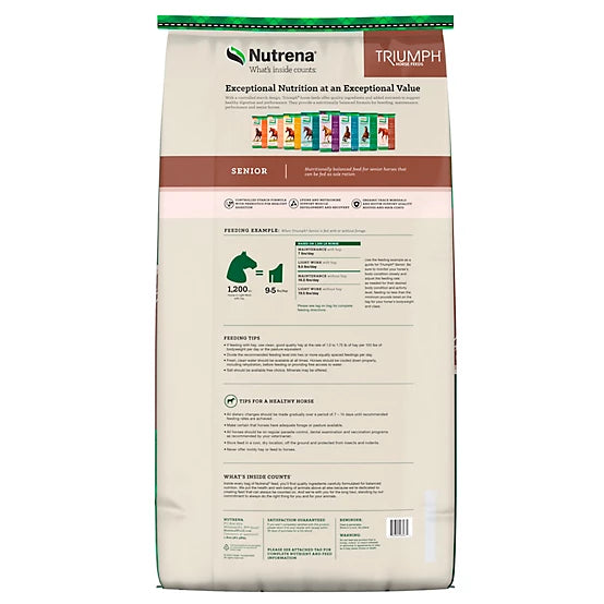 Nutrena TRIUMPH SENIOR With Molasses Pallet Buy (40 -50lb bags) web only