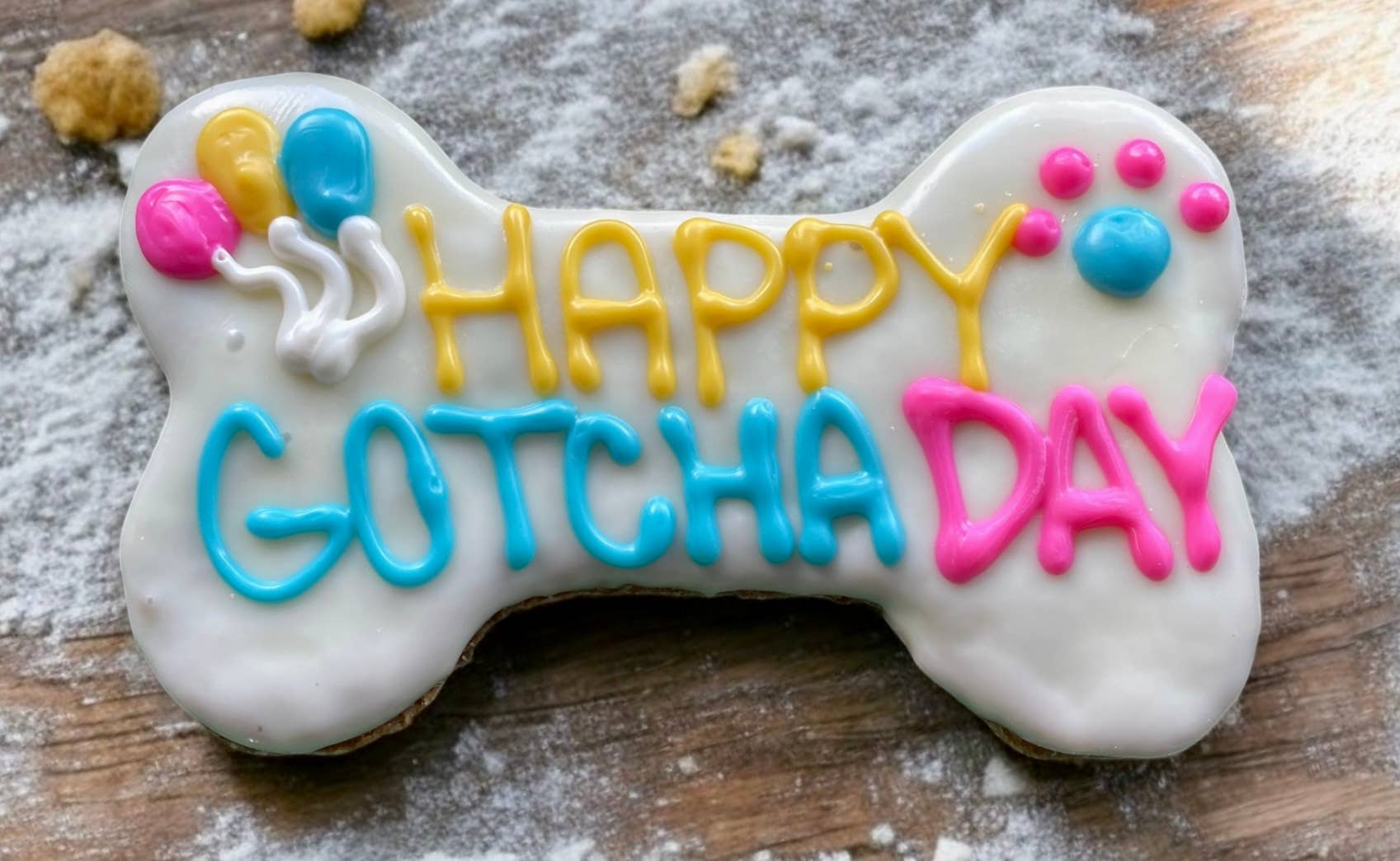 6 inch Gotcha Day PAWTY Bone Dog Treats