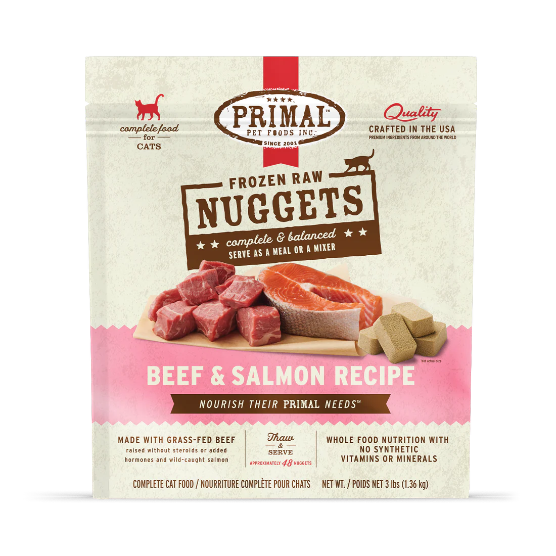 Primal Raw Beef Salmon Cat 3