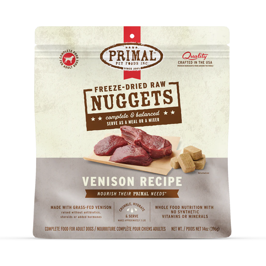 Primal Freeze-Dried Nuggets Venison Recipe for Dogs 5.5oz