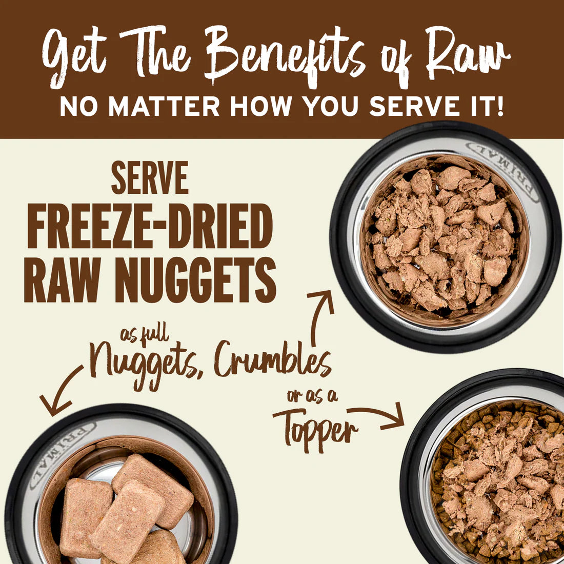 Primal Freeze-Dried Grain-Free Duck Nuggets for Dogs 14oz