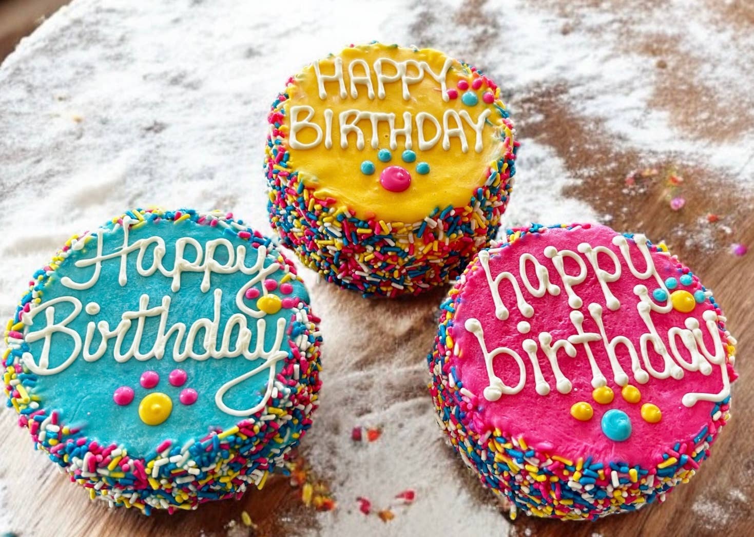 Colorful FIESTA Sprinkle Doggie Cake Treat