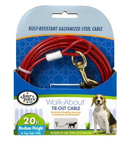 TIE-OUT CABLE 20 FT MED