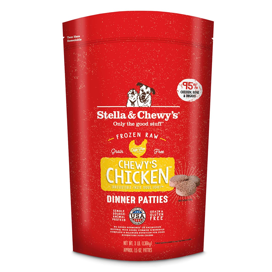Stella and Chewy's Chicken Frozen Raw Patties for Dogs 6lb