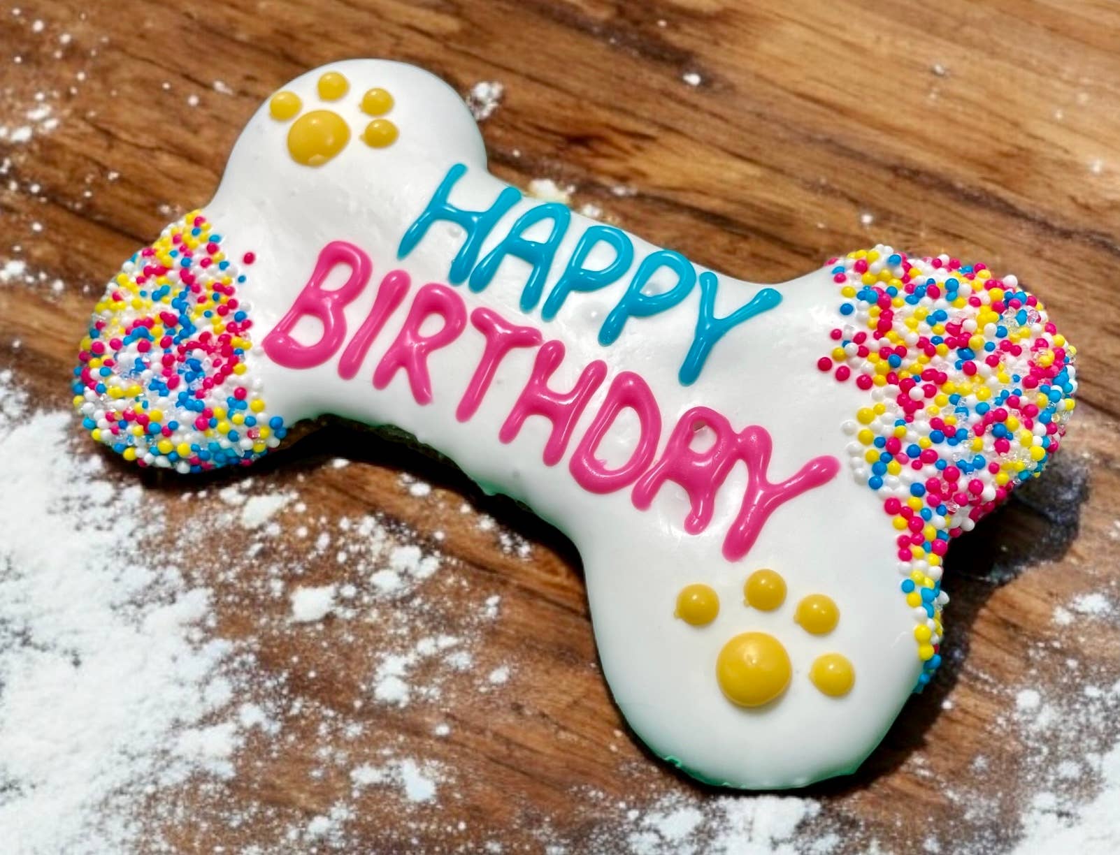 6 inch Yogurt Fiesta Happy Birthday Bone Dog Treats