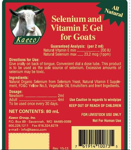 SELENIUM AND VITAMIN E 80 CC