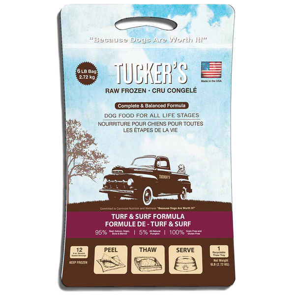 Tucker's Turf & Surf Diet Frozen Raw Dog Food 6lb