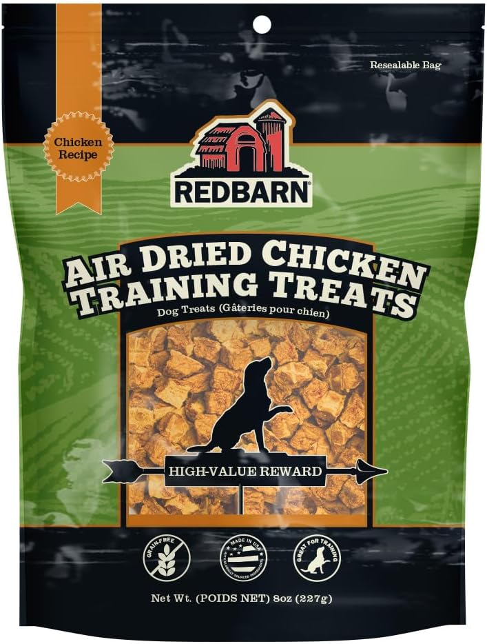 Redbarn Natural Air Dried Chicken Training Treats for Puppies & Dogs – Grain-Free Single Protein 8oz