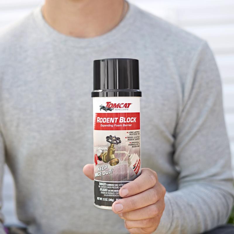 Tomcat Rodent Block Toxic Bitrex Exclusion Sealant Foam For Mice 12 oz