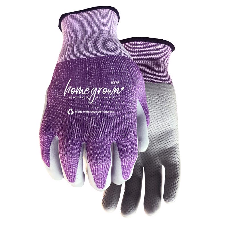 Watson Gloves Homegrown Polyester Knit Karma Purple Gardening Gloves