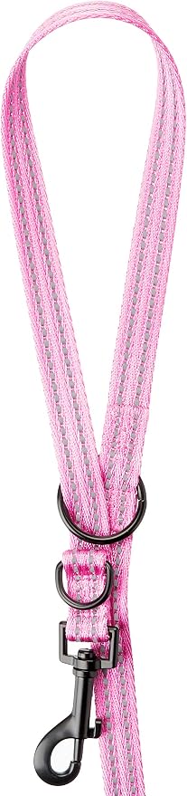 Alcott Adventures Adjustable Reflective Leash Medium Pink