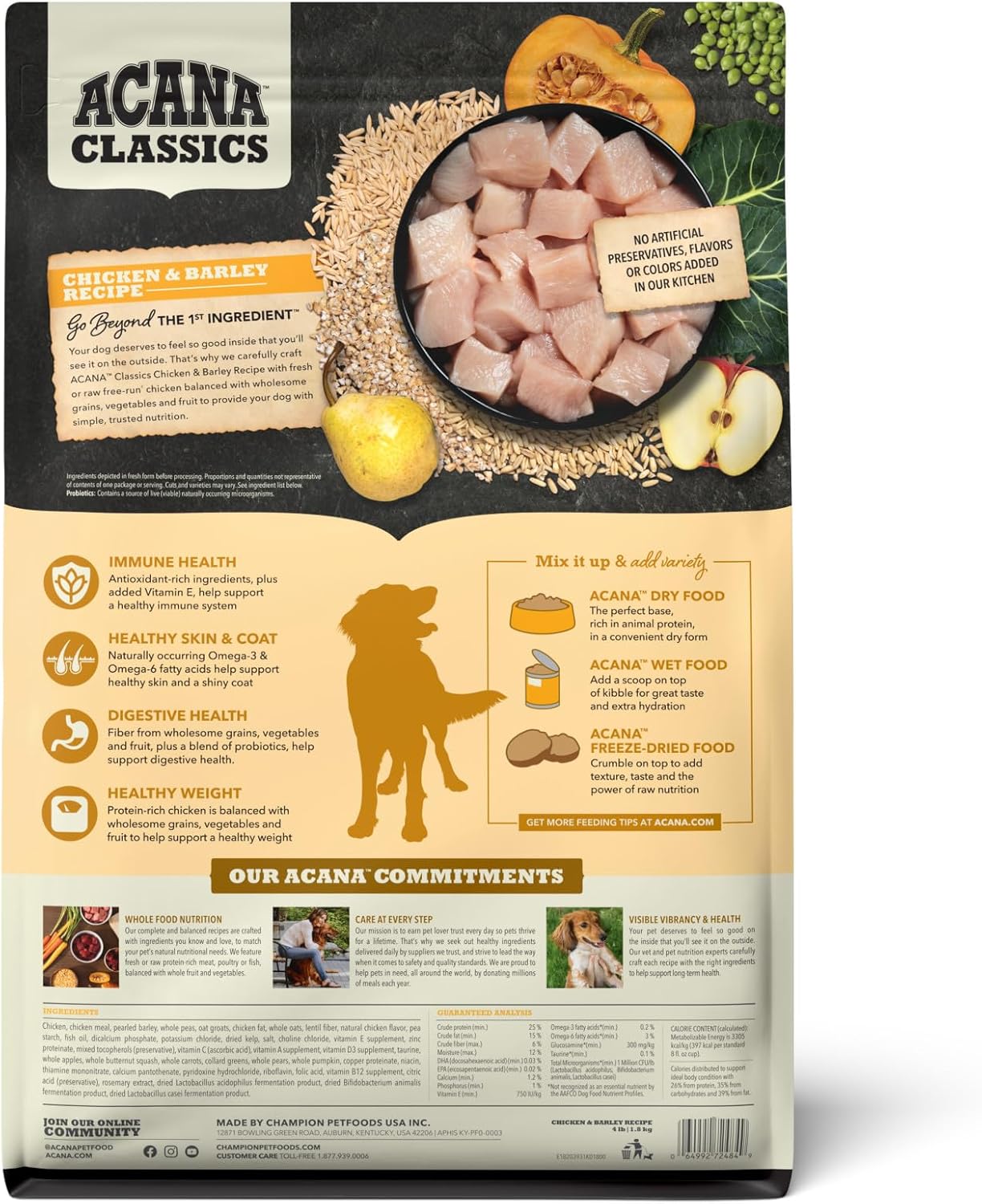 ACANA CLASSICS CHICKEN AND BARLEY 4LB