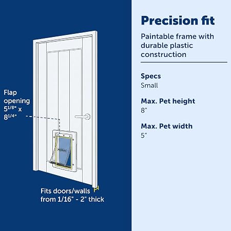 PetSafe Plastic Pet Door with White Frame Small