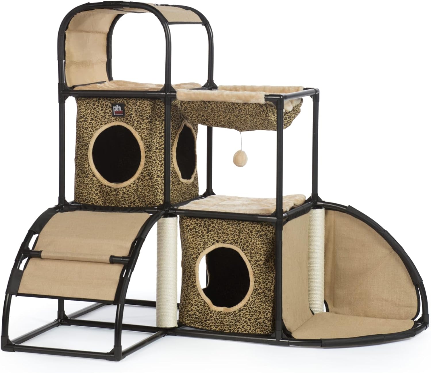Prevue Pet Products Catville Townhome Cat House, Leopard Print