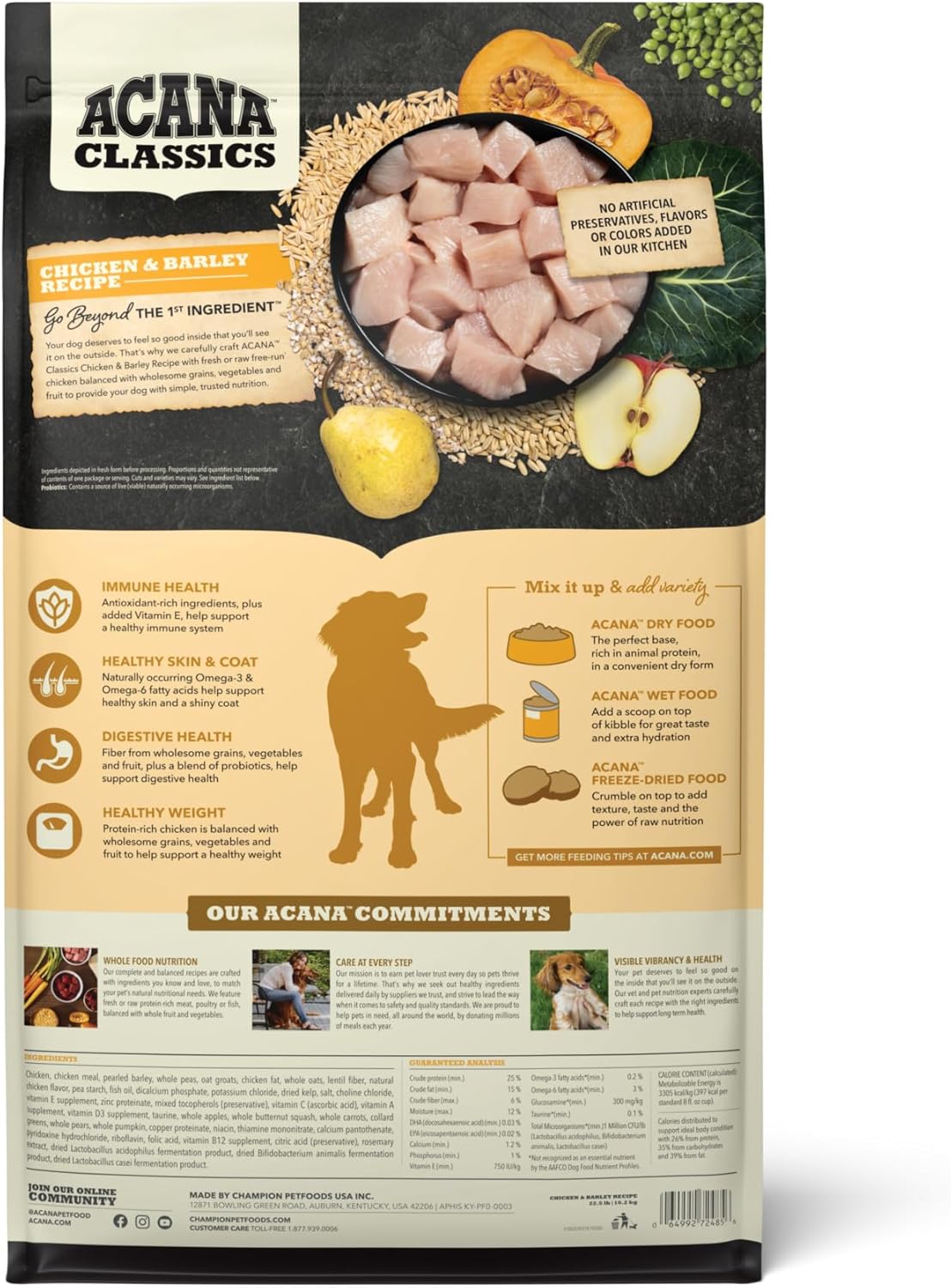 ACANA CLASSICS CHICKEN AND BARLEY 22.5LB