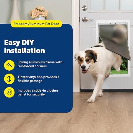 PetSafe Freedom Aluminum Pet Door with White Frame XL