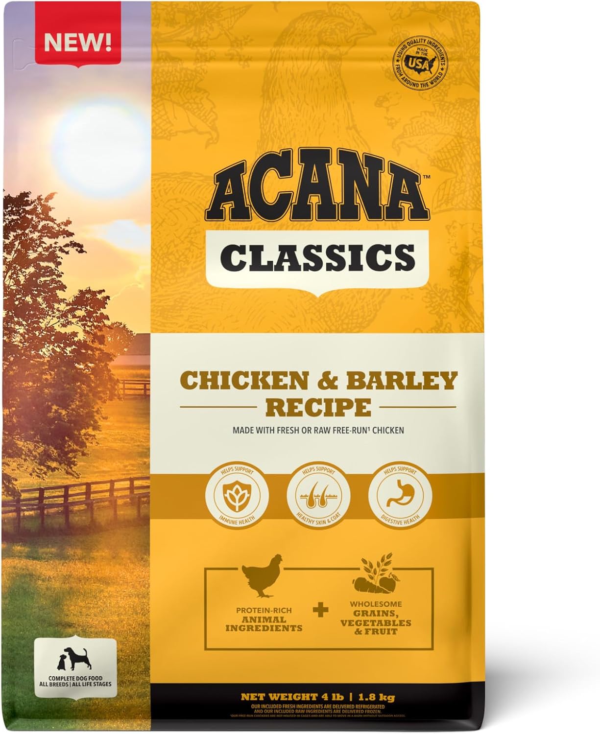ACANA CLASSICS CHICKEN AND BARLEY 4LB