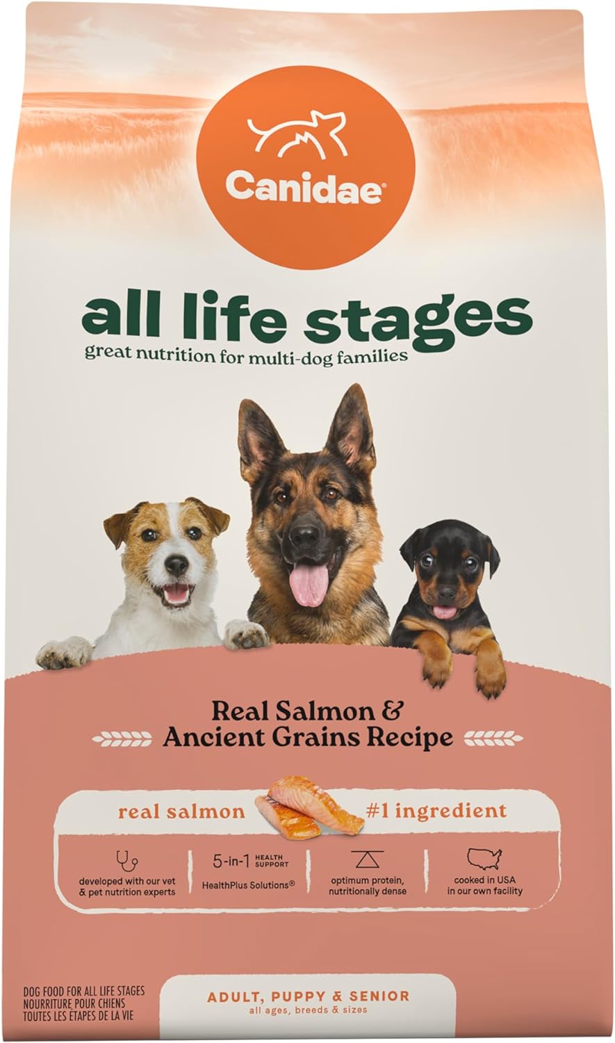 Canidae All Life Stages High Protein Dry Dog Food, Salmon & Ancient Grains Recipe 5 lbs