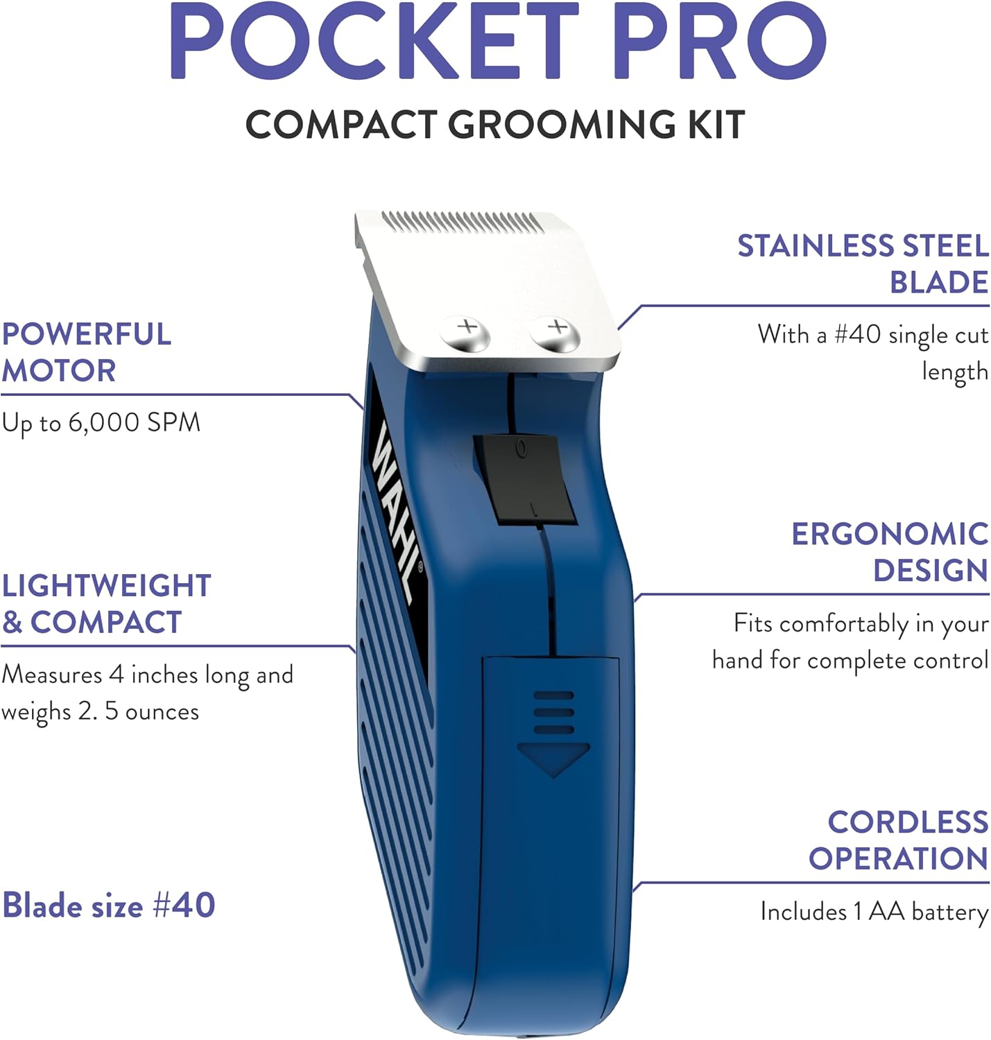 WAHL PRO POCKET TRIMMER blue