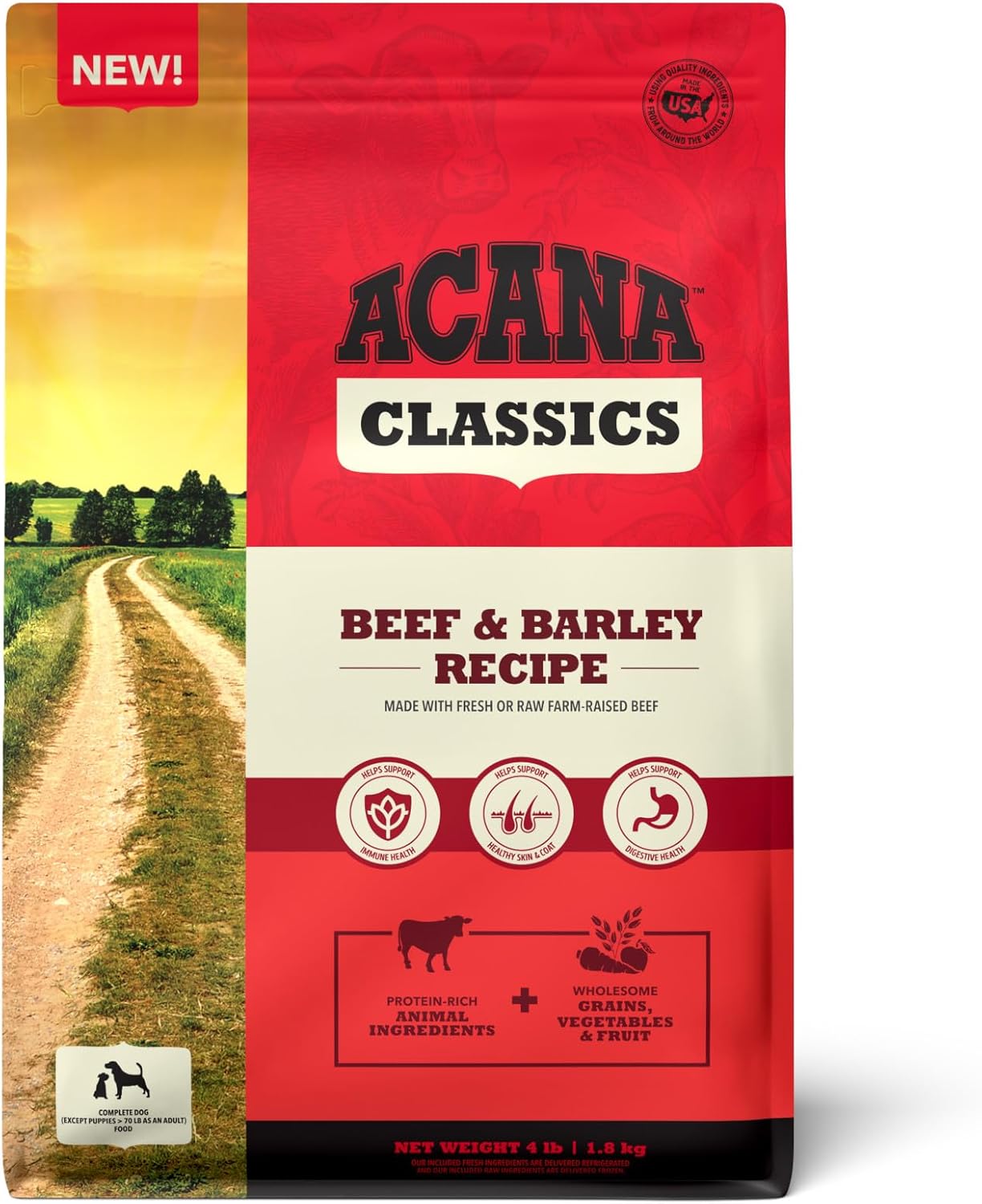 ACANA CLASSICS BEEF AND BARLEY 4LB