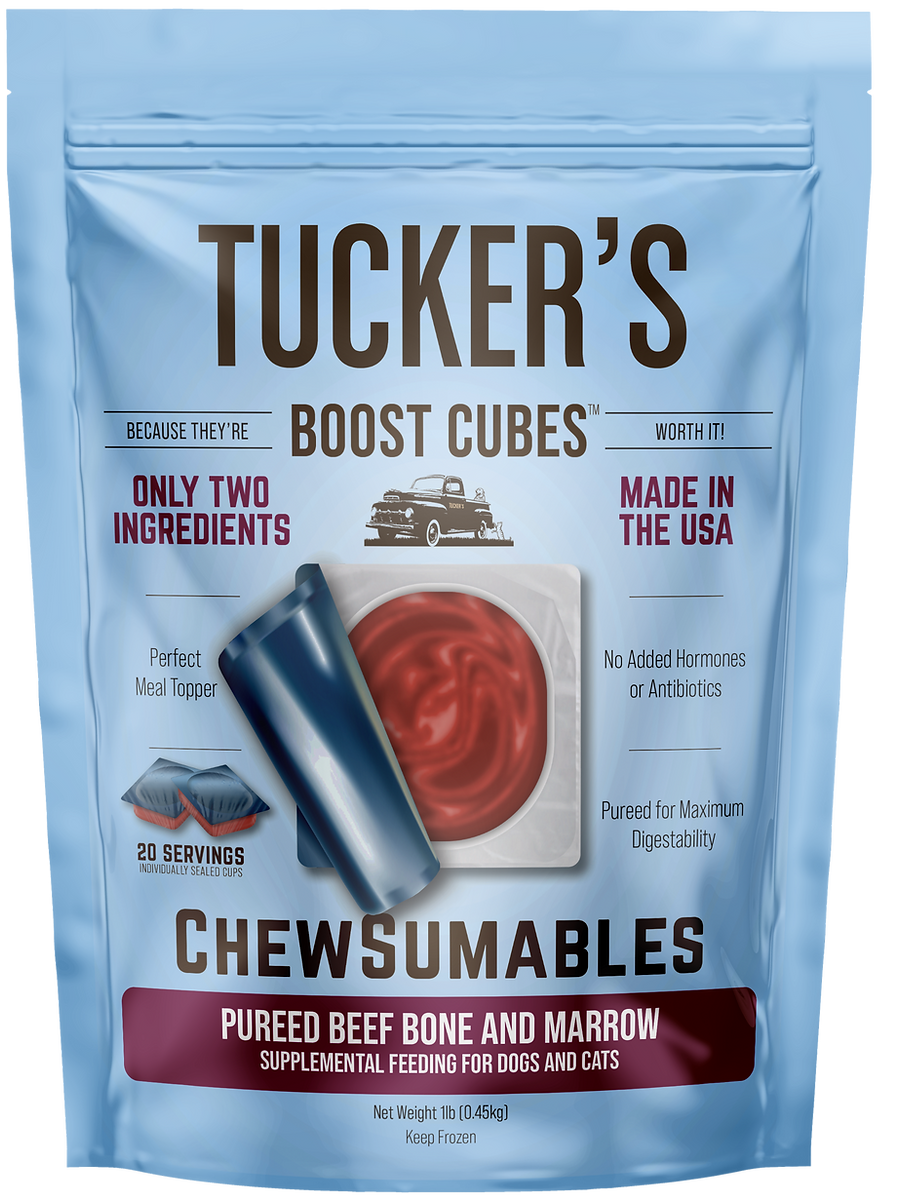 TUCKERS FROZEN RAW BOOST CUBES PUREED BEEF BONE AND MARROW 1 LB