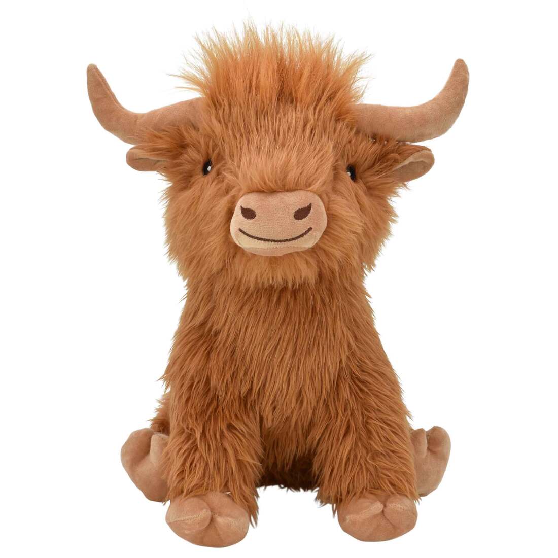Multipet Shaggy Highland Cow Dog Toy, Jumbo, 14 Inches