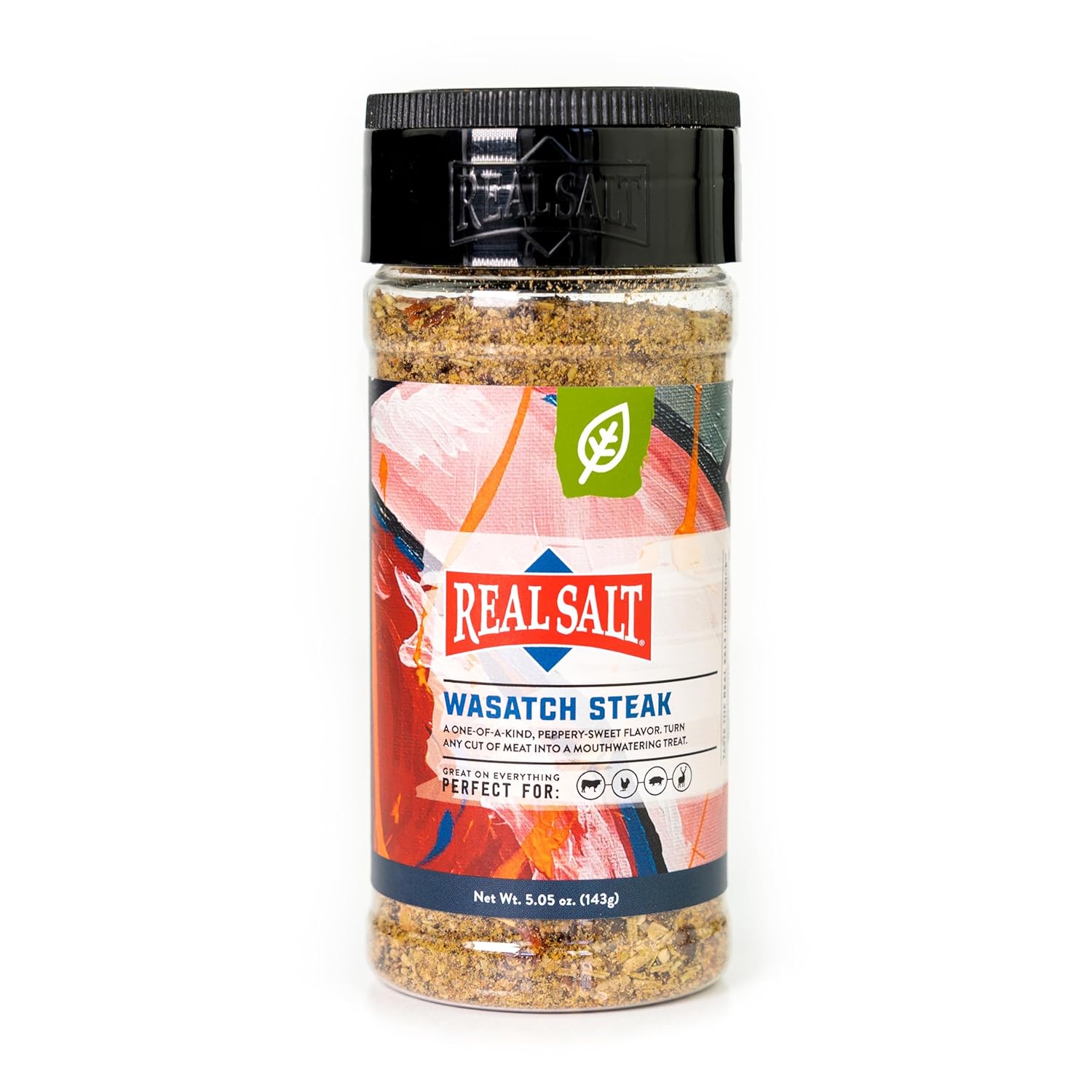 Alex's Bundle – 6 Count Fine Pocket Shaker Pack, 10 oz Real Salt Shaker, Wasatch Steak Seasoning