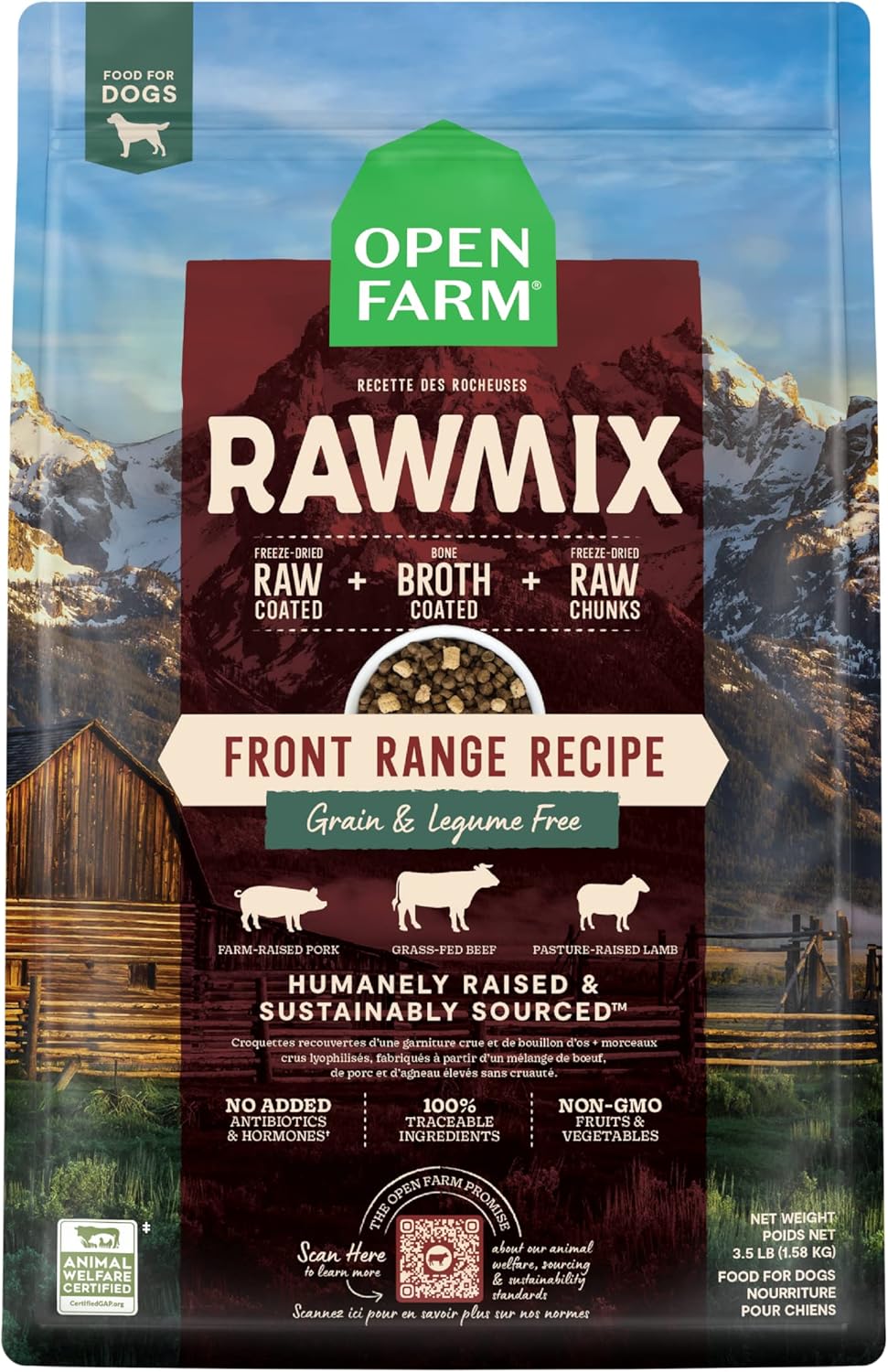 OPEN FARM GRAIN FREE RAWMIX FRONT RANGE 3.5LB