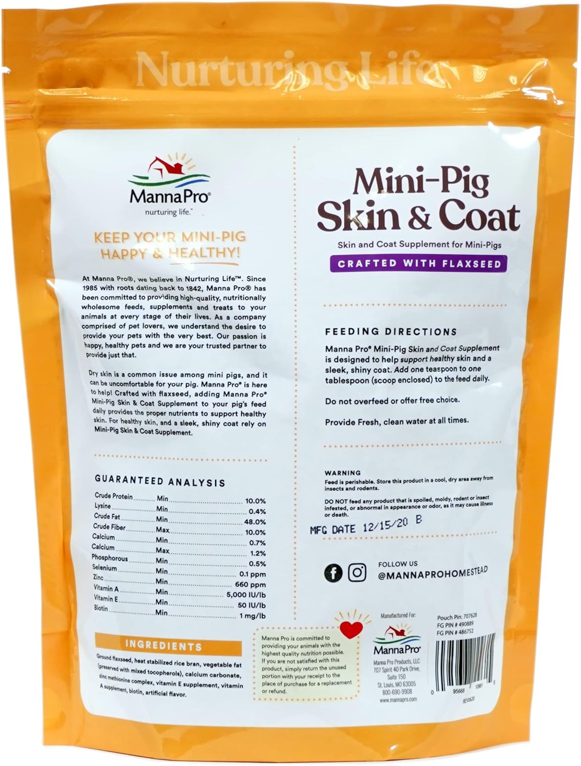 Manna Pro Mini-Pig Skin and Coat Supplement 1lb