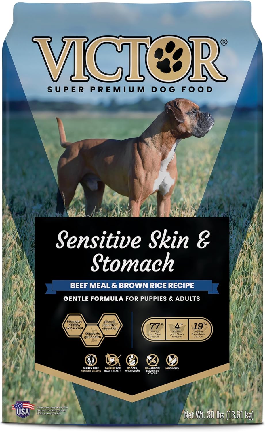 VICTOR Sensitive Skin & Stomach Beef Meal & Brown Rice Recipe Dry Dog Food 30 LB