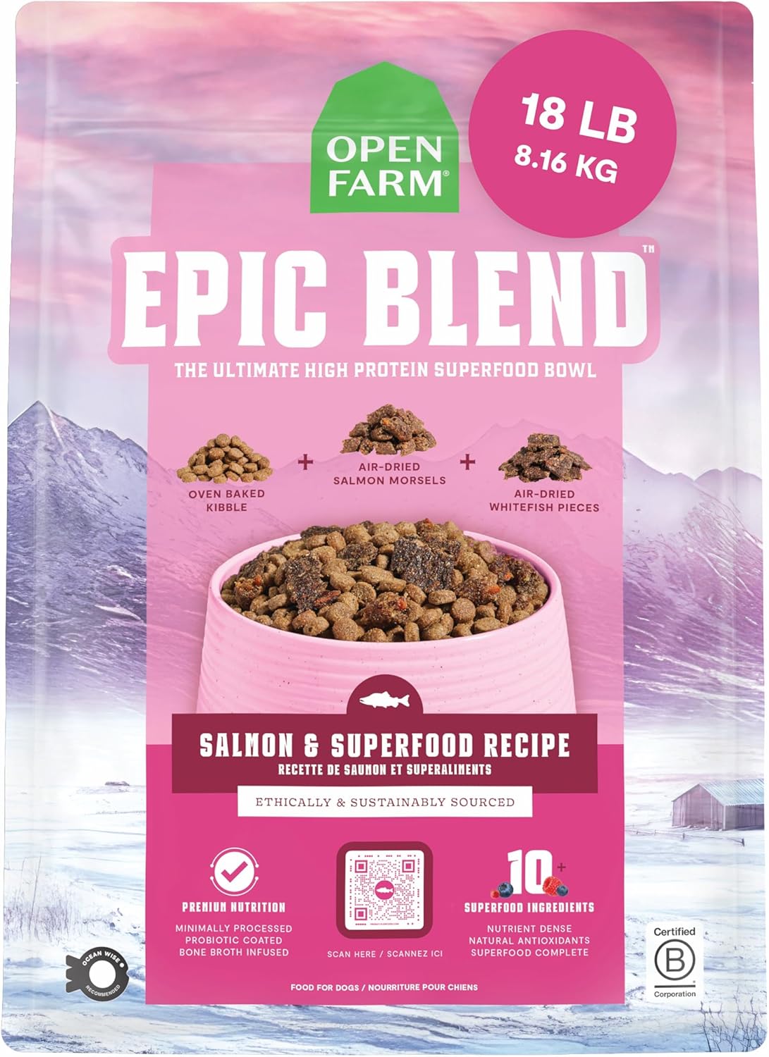 OPEN FARM EPIC SALMON SF 18LB