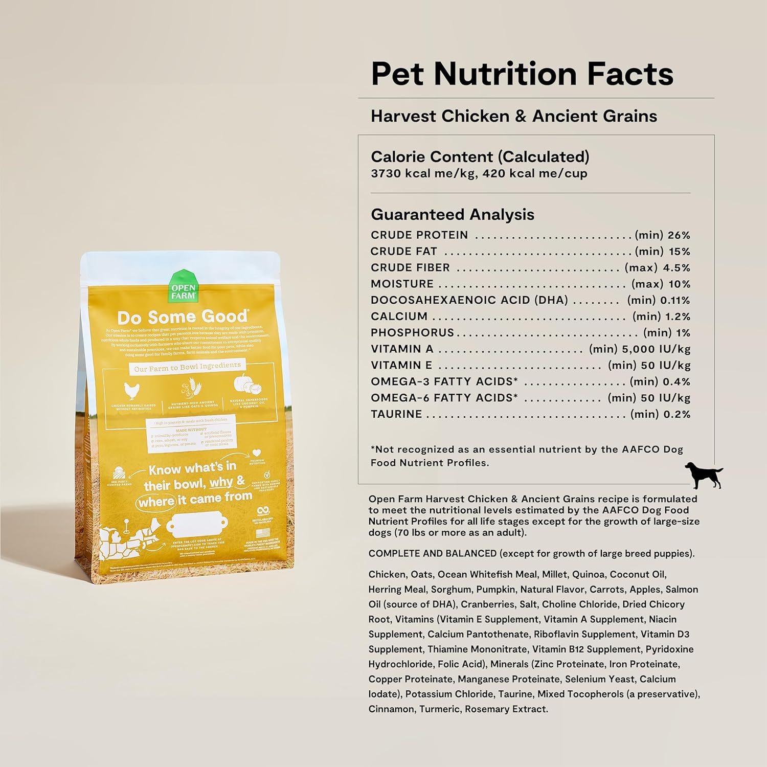 OPEN FARM ANCIENT GRAINS DOG HARVEST CHICKEN 22LB