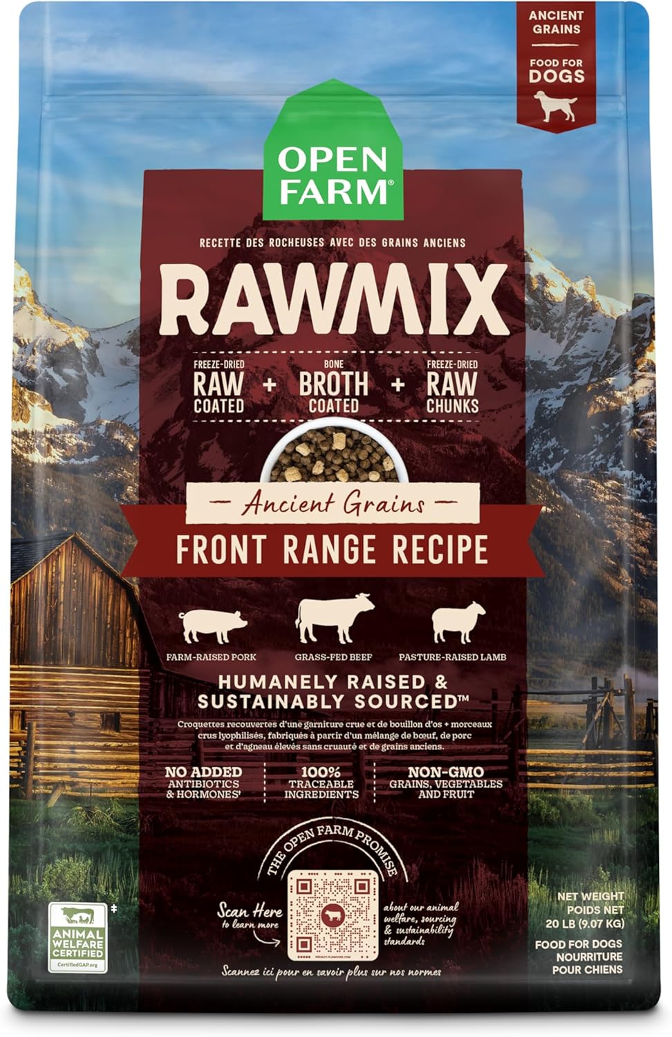 OPEN FARM RAWMIX FR AG 20LB