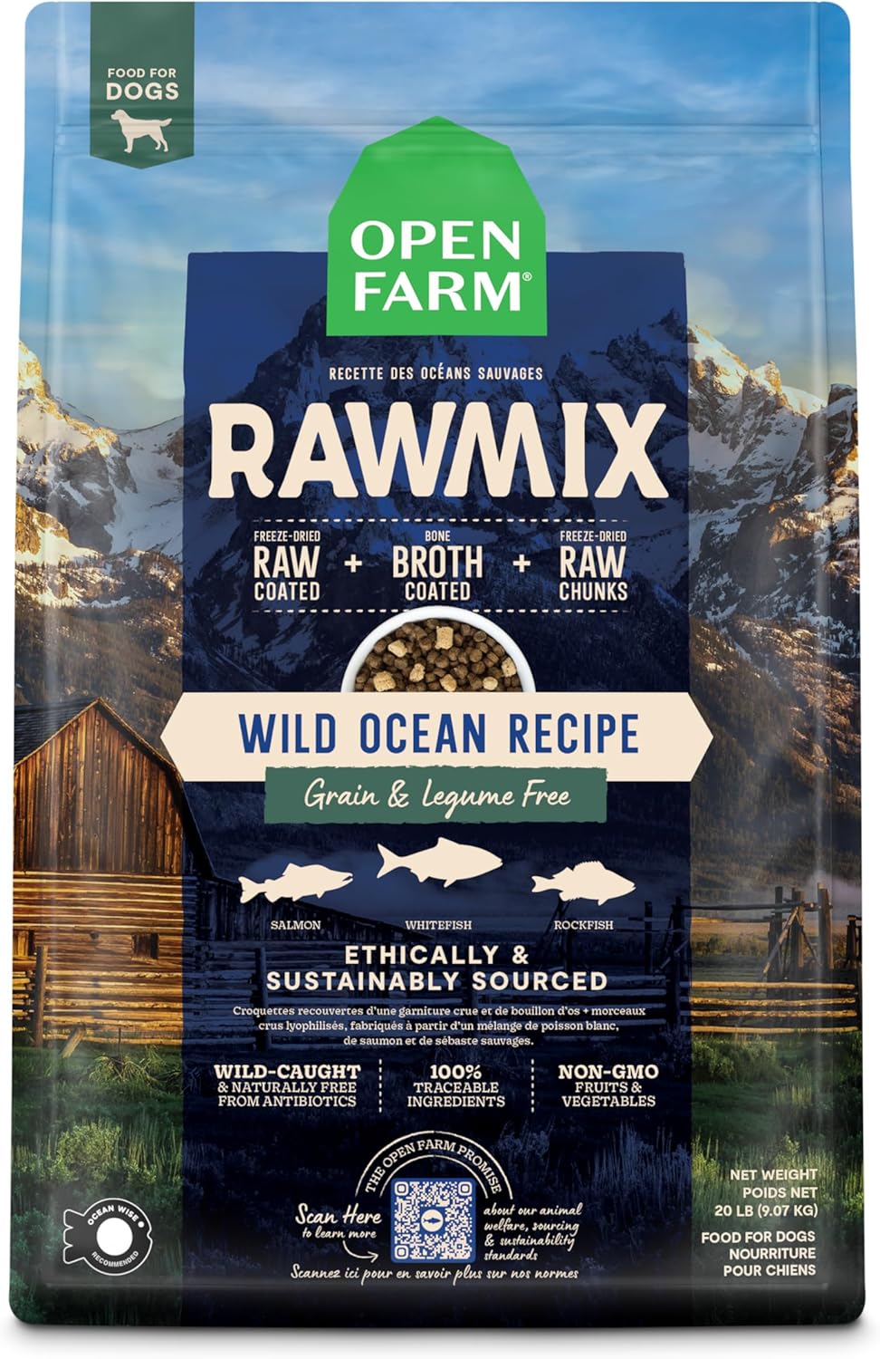 OPEN FARM GRAIN FREE RAWMIX WILD OCEAN 20LB