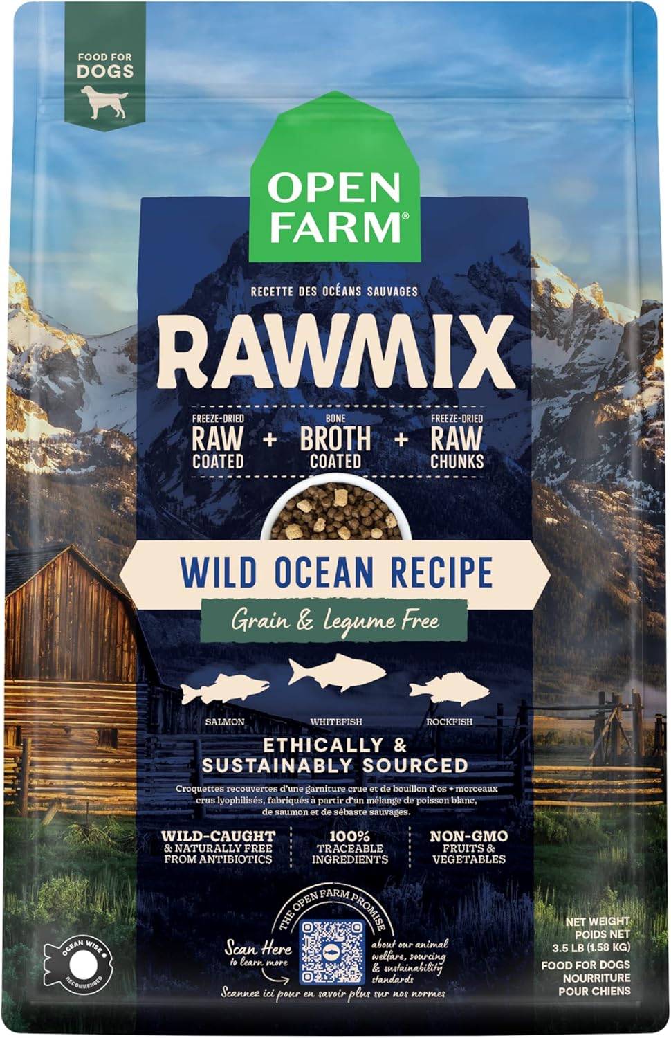 OPEN FARM GRAIN FREE RAWMIX WILD OCEAN 3.5LB
