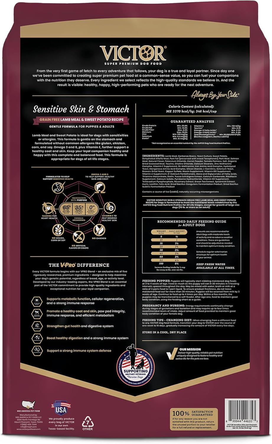 VICTOR SENSITIVE LAMB 30 LB